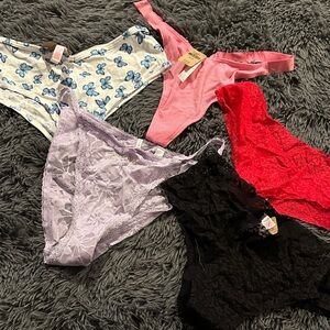 PINK Victoria's Secret Lace and Floral Panties Set